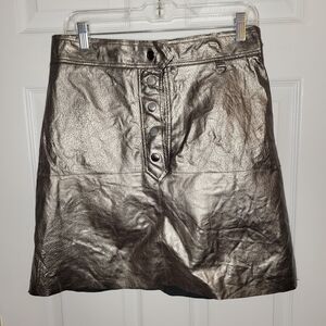 Zara Shimmering Silver Mini Skirt